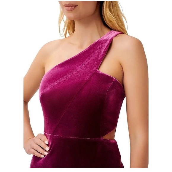 Aidan by Aidan Mattox One Shoulder Velvet Dress Purple Size 10, NWT! - Picture 4 of 4
